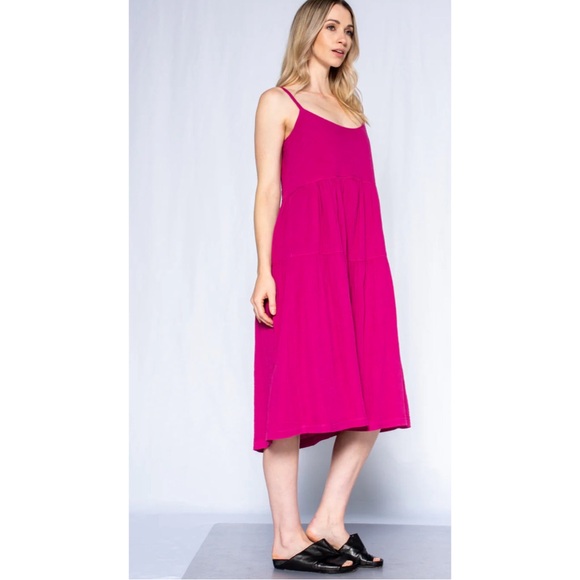 WILT Tiered Gauze Shift Dress in Peach Size XS - Picture 2 of 8